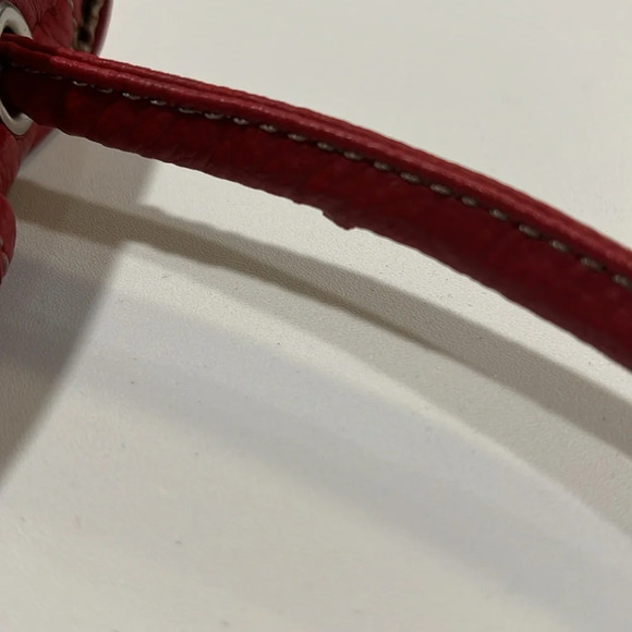 Tignanello - crossbody, red pebbled leather, 24” strap - Picture 12 of 13